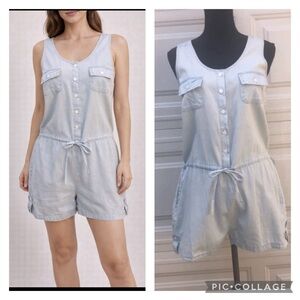 Moral Fiber Light Blue Button-Front Romper